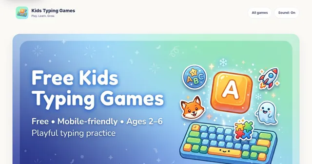 Screenshot of Kids Typing Games