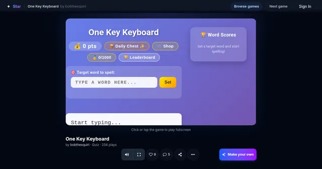 Screenshot of One Key Keyboard