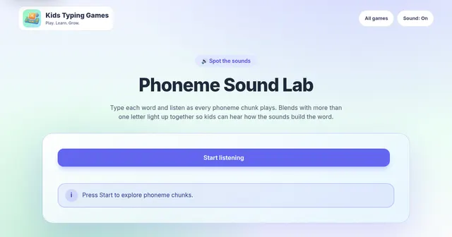 Screenshot of Phoneme Sound Lab